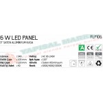 Fujika 6 Watt Led Panel Saten Kasa 