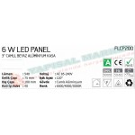 Fujika 6 Watt Camlı Led Panel Camlı Kasa 